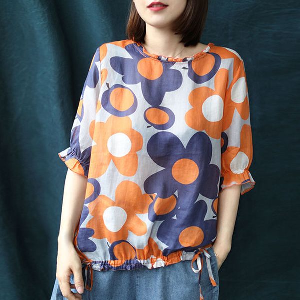 johnature summer leisure retro print o-neck half sleeve irregular t-shirt cotton linen comfortable all-match women 210521, White
johnature summer leisure retro print o-neck half sleeve irregular t-shirt cotton linen comfortable all-match women 210521, White