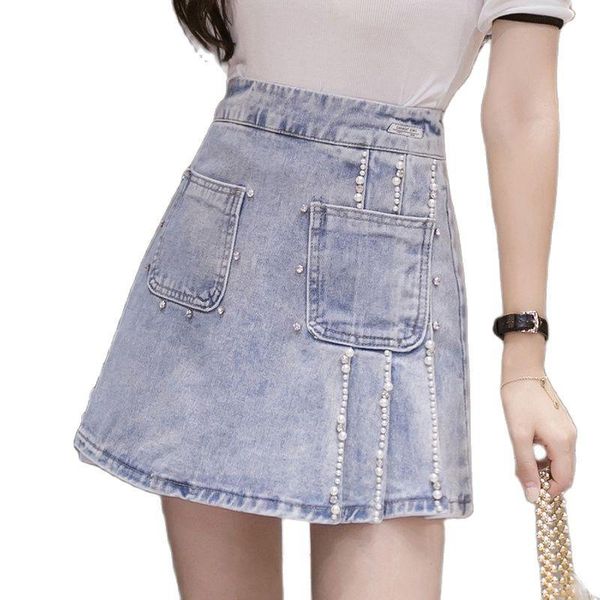 skirts high waist denim skirt pocket beaded a-line 2021 summer korean fashion women's clothing, Black
skirts high waist denim skirt pocket beaded a-line 2021 summer korean fashion women's clothing, Black