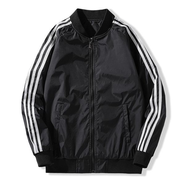 japanese spring baseball suit men's jacket three bar sports coat casual jack men, Black
japanese spring baseball suit men's jacket three bar sports coat casual jack men, Black