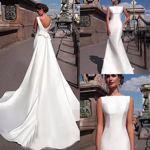 other wedding dresses simple satin backless dress custom style with detachable locomotive, White
other wedding dresses simple satin backless dress custom style with detachable locomotive, White