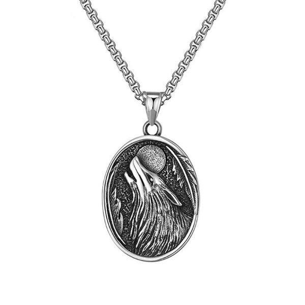 chains stainless steel punk rock wolf viking pendant necklace rune animal oval tag round roar necklaces gift for him with chain, Silver
chains stainless steel punk rock wolf viking pendant necklace rune animal oval tag round roar necklaces gift for him with chain, Silver