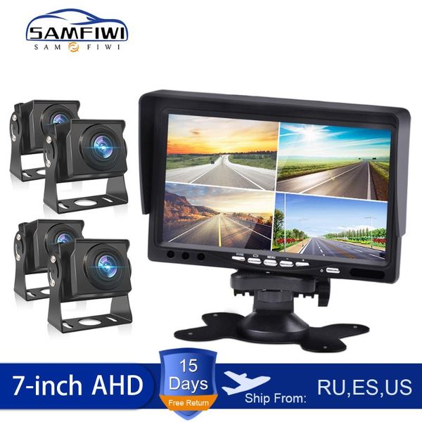 7" lcd 4 split car video monitor 4ch for front rear side view back up camera quad screen 6 mode display return cameras& parking sensors
7" lcd 4 split car video monitor 4ch for front rear side view back up camera quad screen 6 mode display return cameras& parking sensors