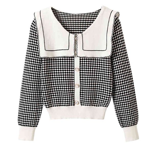 women's jackets shengpalae fashion plaid knitted cardigan women's autumn sailor collar loose single breasted long sleeve sweater c, Black;brown
women's jackets shengpalae fashion plaid knitted cardigan women's autumn sailor collar loose single breasted long sleeve sweater c, Black;brown