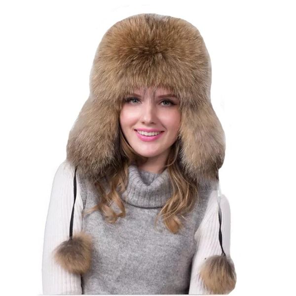 berets custom russian earflap hats genuine hair ushanka warm windproof fluffy real raccoon fur winter for women, Blue;gray
berets custom russian earflap hats genuine hair ushanka warm windproof fluffy real raccoon fur winter for women, Blue;gray