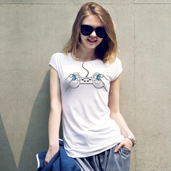gamepad print short sleeve womens o neck loose white summer tee clothes camisetas mujer
gamepad print short sleeve womens o neck loose white summer tee clothes camisetas mujer