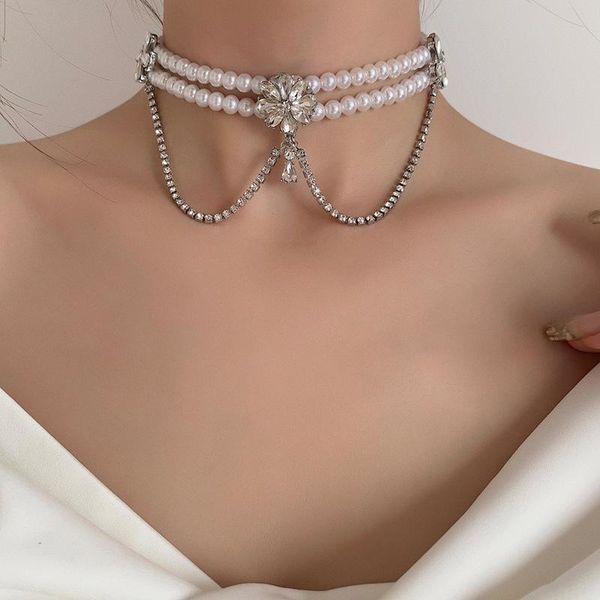 chains rhinestone imitation pearl beaded flower necklace simple girl short clavicle chain for women fashion jewelry accessories, Silver
chains rhinestone imitation pearl beaded flower necklace simple girl short clavicle chain for women fashion jewelry accessories, Silver