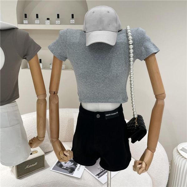 women's t-shirt clothing spring summer 2021 niche design fashion versatile short sleeve round neck backless, White
women's t-shirt clothing spring summer 2021 niche design fashion versatile short sleeve round neck backless, White
