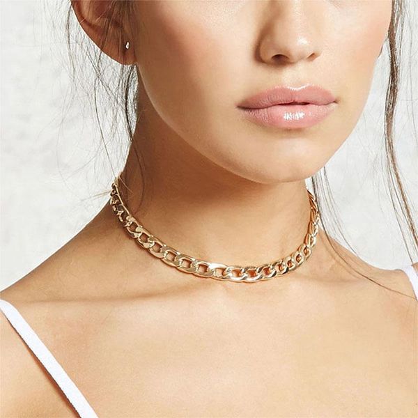 chains punk stainless steel necklace for men women hip hop short chain choker fashion gold color solid metal female jewelry, Silver
chains punk stainless steel necklace for men women hip hop short chain choker fashion gold color solid metal female jewelry, Silver