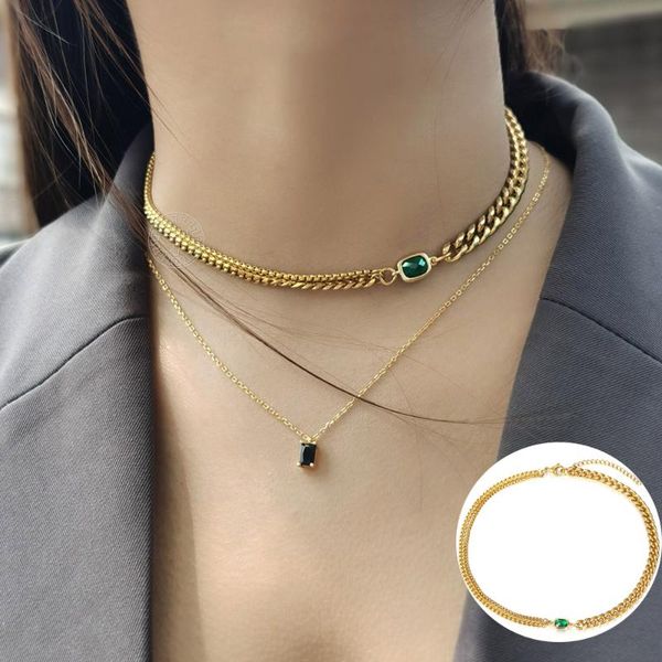 pendant necklaces emerald green stone charm choker necklace for women stylish box chain adjustable jewelry gift gold color curb cuban link l, Silver
pendant necklaces emerald green stone charm choker necklace for women stylish box chain adjustable jewelry gift gold color curb cuban link l, Silver
