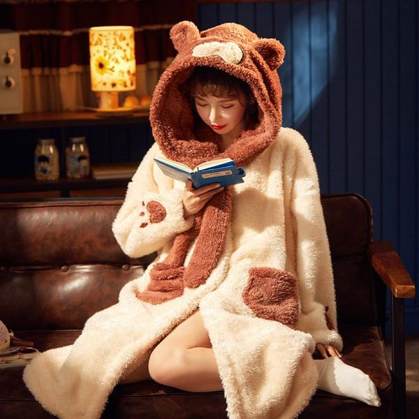 women's sleepwear autumn winter women long sleeve nightgown hooded flannel bathrobe girls night dress cute princess coral fleece clothe, Black;red
women's sleepwear autumn winter women long sleeve nightgown hooded flannel bathrobe girls night dress cute princess coral fleece clothe, Black;red