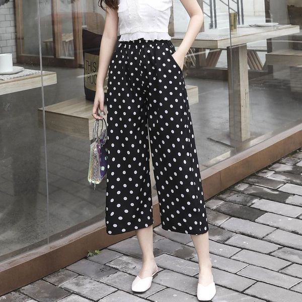 chiffon wide leg dot summer cropped pants casual aesthetic high waist female elegant femme pantalon woman trouser eh50 women's & capris, Black;white
chiffon wide leg dot summer cropped pants casual aesthetic high waist female elegant femme pantalon woman trouser eh50 women's & capris, Black;white