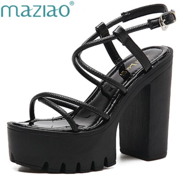 leather high-heeled shoes comfort elegant sandals summer platform for women fashion buckle thick heels, Black
leather high-heeled shoes comfort elegant sandals summer platform for women fashion buckle thick heels, Black