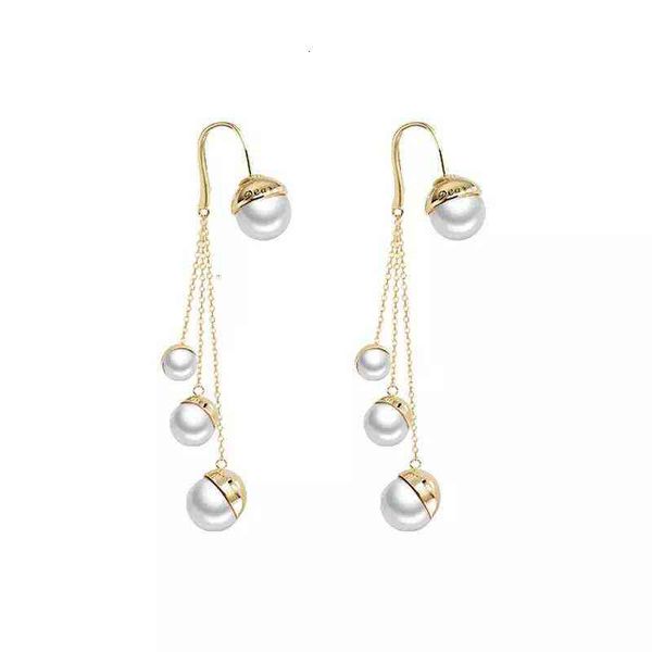 925 sier needle tassel earrings long simple temperament pearl korean french accessories, Golden
925 sier needle tassel earrings long simple temperament pearl korean french accessories, Golden