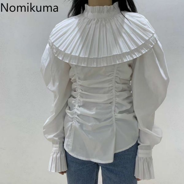 nomikuma autumn new women blouse korean pleated turn-down collar blusas femme slim long sleeve shirts 6d215 210427, White
nomikuma autumn new women blouse korean pleated turn-down collar blusas femme slim long sleeve shirts 6d215 210427, White