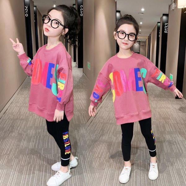 children's clothing suits for girls sports sweatshirt leggings suit printed letters 2-piece set 4-12y sets, White
children's clothing suits for girls sports sweatshirt leggings suit printed letters 2-piece set 4-12y sets, White