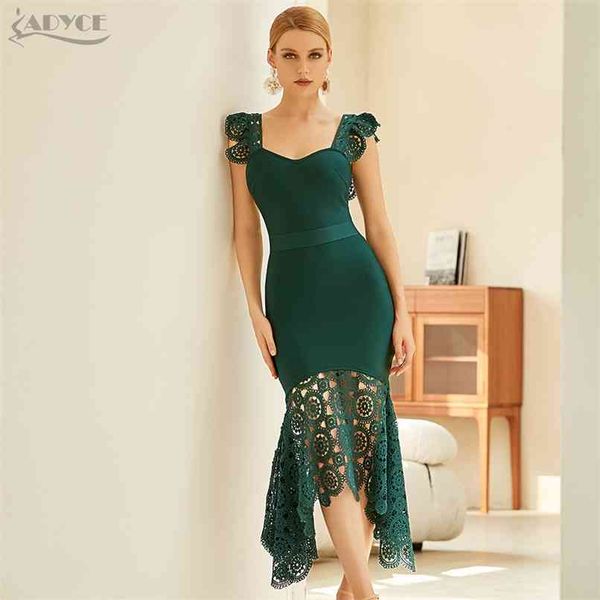 spaghetti strap lace sleeveless party bandage dress women green midi bodycon celebrity runway club dresses 210507, Black;gray 
spaghetti strap lace sleeveless party bandage dress women green midi bodycon celebrity runway club dresses 210507, Black;gray