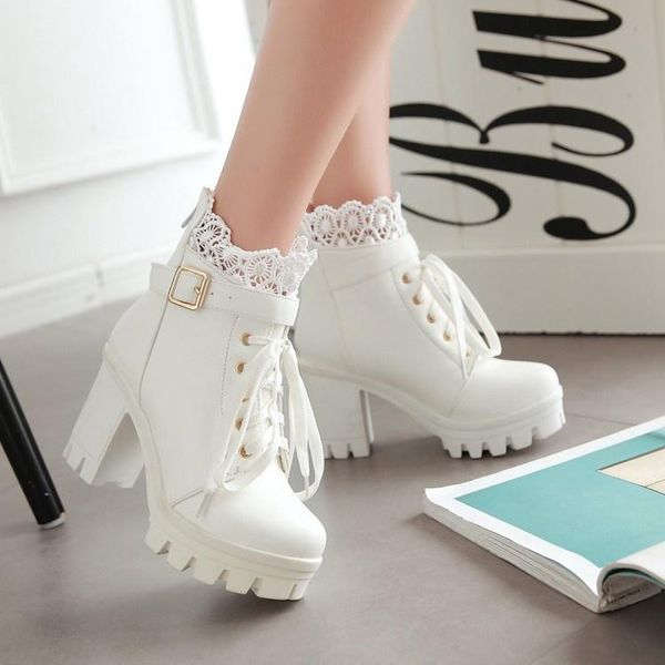 boots autumn and winter 2021 fashion korean large short women's thick heel waterproof platform lace, Black
boots autumn and winter 2021 fashion korean large short women's thick heel waterproof platform lace, Black