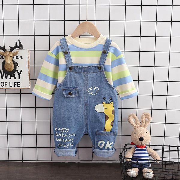 clothing sets 2021 autumn children's suits baby girl clothes for boys long-sleeved striped + fawn pattern jeans, White
clothing sets 2021 autumn children's suits baby girl clothes for boys long-sleeved striped + fawn pattern jeans, White