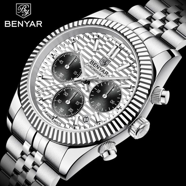 wristwatches benyar luxury mens watches fashion business waterproof quartz wrist watch men brand stainless steel sport clock male, Slivery;brown
wristwatches benyar luxury mens watches fashion business waterproof quartz wrist watch men brand stainless steel sport clock male, Slivery;brown