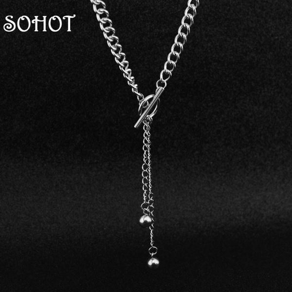 fashion men's and women's choker necklace stainless steel tassel belt ball buckle neutral stitching hip-hop style birthd pendant n, Silver
fashion men's and women's choker necklace stainless steel tassel belt ball buckle neutral stitching hip-hop style birthd pendant n, Silver