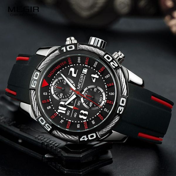 wristwatches megir analogue chronograph battery quartz watch for man men's black silicone bracelete sport wristwatch boy's satch 2, Slivery;brown
wristwatches megir analogue chronograph battery quartz watch for man men's black silicone bracelete sport wristwatch boy's satch 2, Slivery;brown
