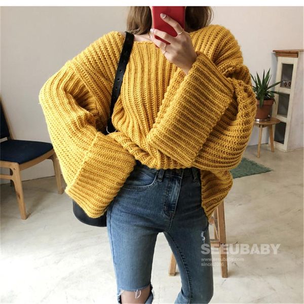 women's sweaters ins korean style chic simple solid sweater for ladies elegant all-match 2021 autumn winter clothing, White;black
women's sweaters ins korean style chic simple solid sweater for ladies elegant all-match 2021 autumn winter clothing, White;black