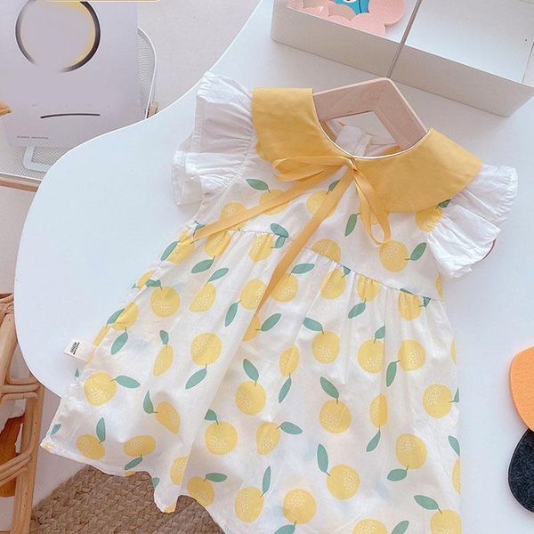 girl's dresses baby girls dress 2021 summer kids clothing bow doll collar refreshing flying sleeve soft comfortable children clothes, Red;yellow
girl's dresses baby girls dress 2021 summer kids clothing bow doll collar refreshing flying sleeve soft comfortable children clothes, Red;yellow