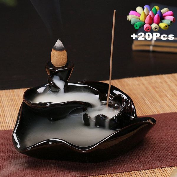 20cones creative home decor backflow stick incense burner ceramic censer decoration use in teahouse fragrance lamps
20cones creative home decor backflow stick incense burner ceramic censer decoration use in teahouse fragrance lamps