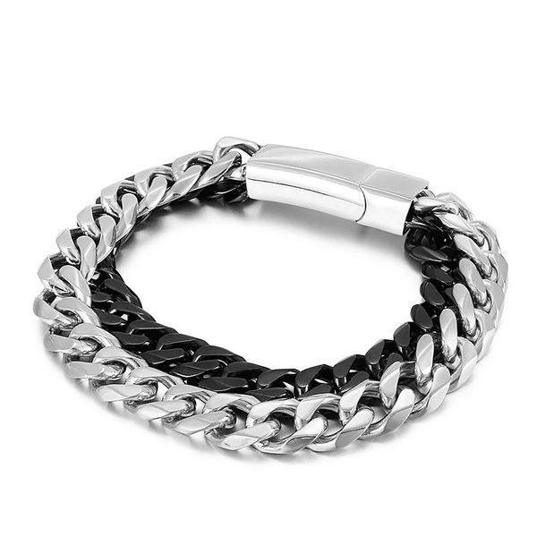 simple and versatile double-layer chain bracelet titanium steel boys cuban link,, Black
simple and versatile double-layer chain bracelet titanium steel boys cuban link,, Black