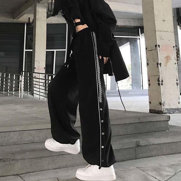 men's pants 2021ss trend men women's korean personality split wide leg casual trousers students hip hop punk streetwear, Black
men's pants 2021ss trend men women's korean personality split wide leg casual trousers students hip hop punk streetwear, Black