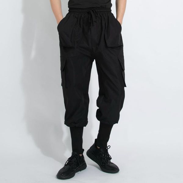 men's pants large pocket overalls 2021 dark fashion spring versatile smooth loose casual, Black
men's pants large pocket overalls 2021 dark fashion spring versatile smooth loose casual, Black