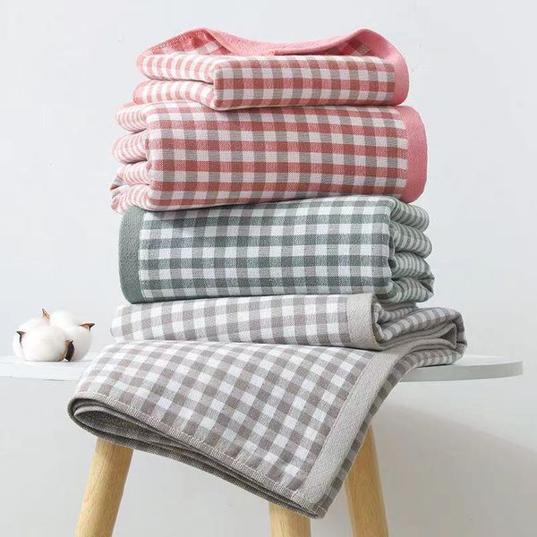 towel cotton gauze plaid bath creative home embroidered family men and women 140*70
towel cotton gauze plaid bath creative home embroidered family men and women 140*70