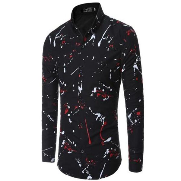 men's casual shirts 2021 ink painting boutique shirt creative fashion art, White;black
men's casual shirts 2021 ink painting boutique shirt creative fashion art, White;black
