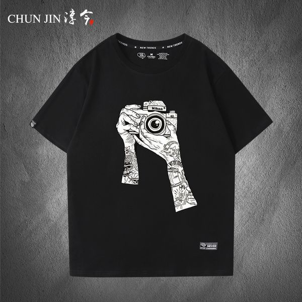 cartoon tshirts mens clothing summer wear camera taking printed t shirt tees, White;black
cartoon tshirts mens clothing summer wear camera taking printed t shirt tees, White;black