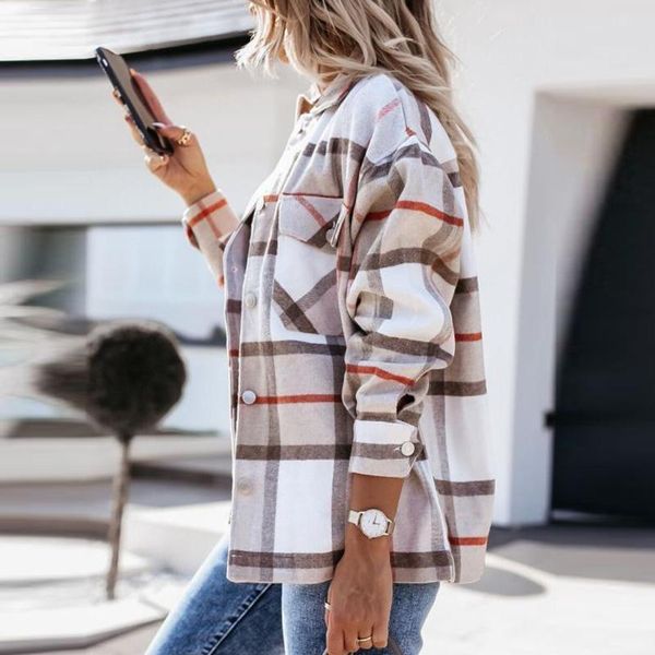 women's jackets jacket casual fashion loose plaid printed pocket long sleeve autumn female shirts coat streetwear 2021, Black;brown
women's jackets jacket casual fashion loose plaid printed pocket long sleeve autumn female shirts coat streetwear 2021, Black;brown