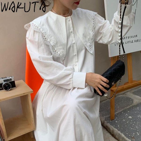 casual dresses wakuta lace turn down neck white dress 2021 spring autumn elegant vestidos chic female korean trendy long, Black;gray
casual dresses wakuta lace turn down neck white dress 2021 spring autumn elegant vestidos chic female korean trendy long, Black;gray