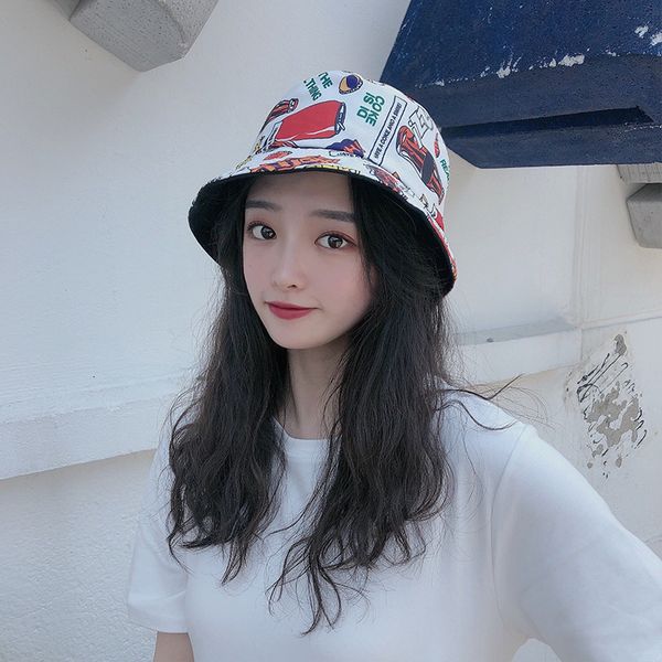 hat female summer sun protection double side outdoor fisherman's male fashion graffiti pattern basin, Blue;gray
hat female summer sun protection double side outdoor fisherman's male fashion graffiti pattern basin, Blue;gray