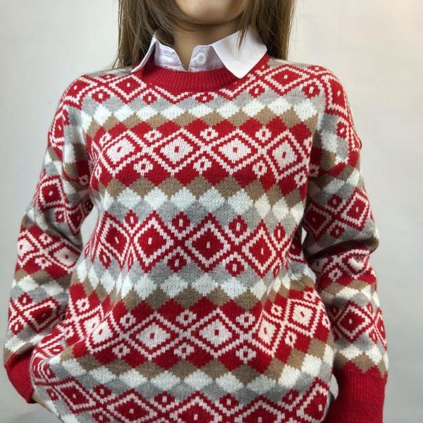 women's sweaters hirigin womens oversized long sleeve sweater knit jumper argyle plaid crew neck pullover y2k bf style loose vintage sw, White;black
women's sweaters hirigin womens oversized long sleeve sweater knit jumper argyle plaid crew neck pullover y2k bf style loose vintage sw, White;black