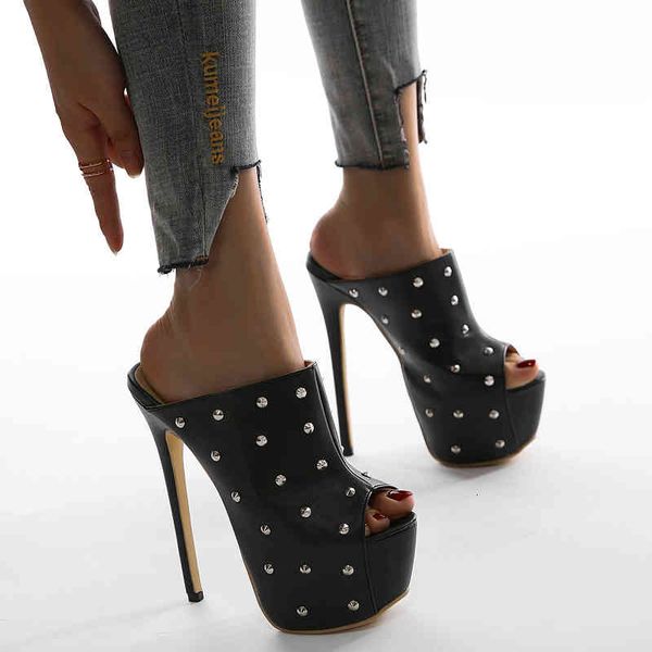 slippers plus 17cmheel size 42 womens sandal platforms shoes rivet peep toe hight heels sandals fashion sandalias de tacon 7ltb, Black
slippers plus 17cmheel size 42 womens sandal platforms shoes rivet peep toe hight heels sandals fashion sandalias de tacon 7ltb, Black