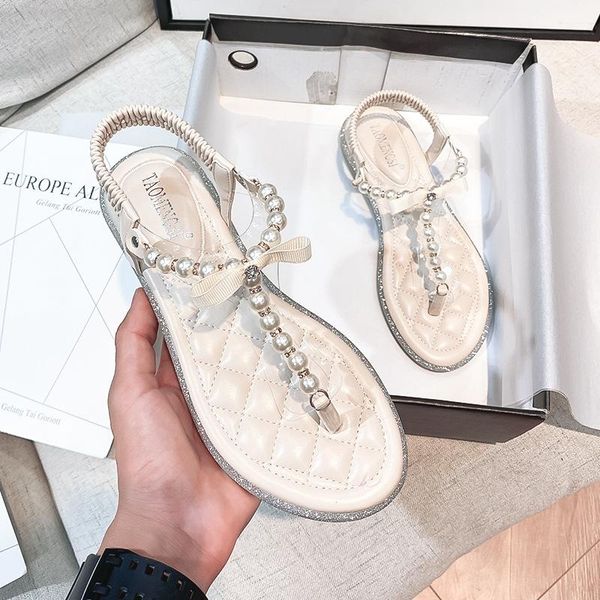 sandals summer flats korean pearls rhinestone beach women butterfly-knot round toe flip flops shoes, Black
sandals summer flats korean pearls rhinestone beach women butterfly-knot round toe flip flops shoes, Black