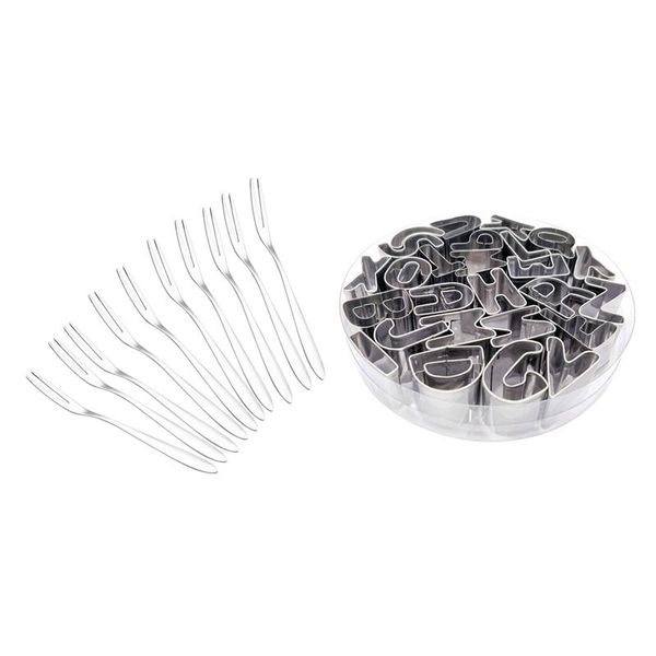forks 10pcs stainless steel reusable fruit fork 13cm & 1set alphabet letter cookie cutters mold
forks 10pcs stainless steel reusable fruit fork 13cm & 1set alphabet letter cookie cutters mold