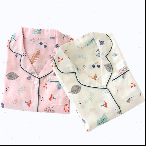 spring and fall leaves printed women sleepwear pajamas set femme gauze cotton 2pcs clothes pants loose homewear, Black;red
spring and fall leaves printed women sleepwear pajamas set femme gauze cotton 2pcs clothes pants loose homewear, Black;red