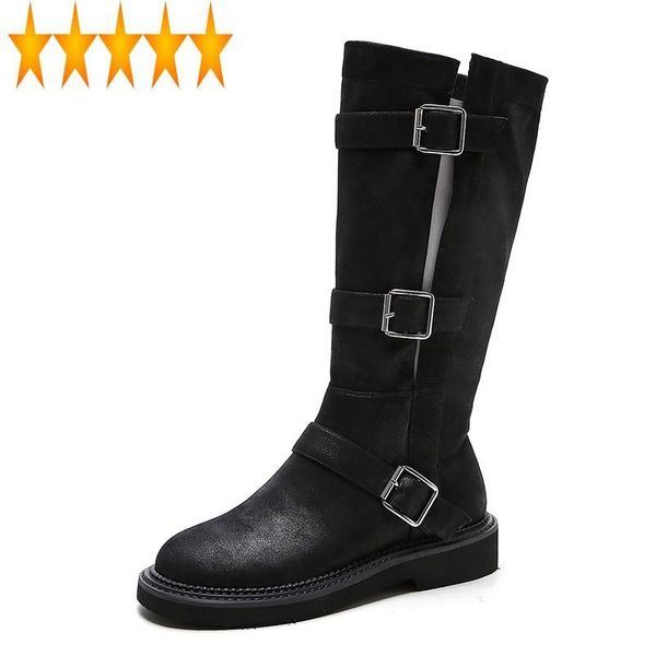 boots designer fashion women mid buckle calf motorcycle leather flats safety shoes winter fleece lining high military, Black
boots designer fashion women mid buckle calf motorcycle leather flats safety shoes winter fleece lining high military, Black