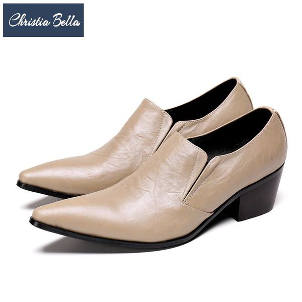dress shoes christia bella fashion men solid genuine leather pointed toe business formal plus size height increasing, Black
dress shoes christia bella fashion men solid genuine leather pointed toe business formal plus size height increasing, Black