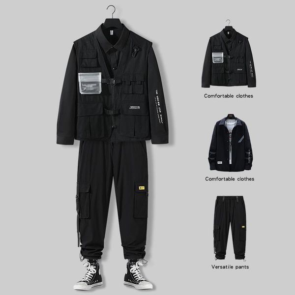 men's tracksuits fashion casual jacket pants shirt 3 pcs set black green mens clothes 2021 m2, Gray
men's tracksuits fashion casual jacket pants shirt 3 pcs set black green mens clothes 2021 m2, Gray