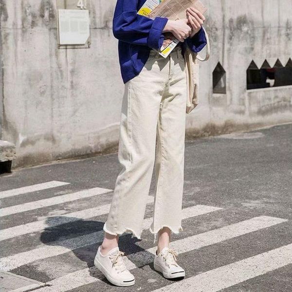 women autumn solid color loose denim wide leg elastic high waist tie straight casual pants women's jeans, Blue
women autumn solid color loose denim wide leg elastic high waist tie straight casual pants women's jeans, Blue