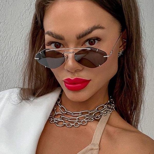 sunglasses fashion modern small rimless women brand vintage metal punk sun glasses men irregular shades oculos feminino, White;black
sunglasses fashion modern small rimless women brand vintage metal punk sun glasses men irregular shades oculos feminino, White;black