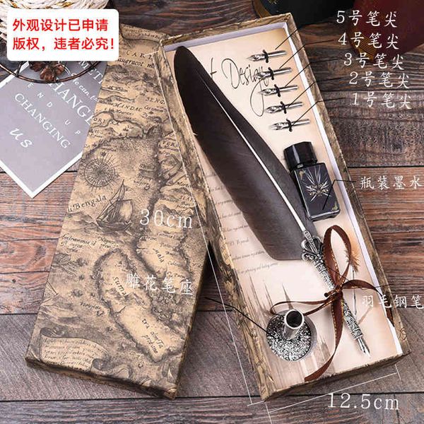 style european feather pen set can be gift drawing line english calligraphy dip
style european feather pen set can be gift drawing line english calligraphy dip