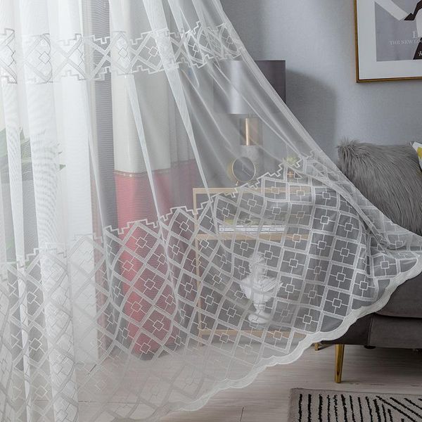 curtain & drapes modern and simple diamond grid embroidery curtains for living dining room bedroom study light breathable tulle fresh
curtain & drapes modern and simple diamond grid embroidery curtains for living dining room bedroom study light breathable tulle fresh