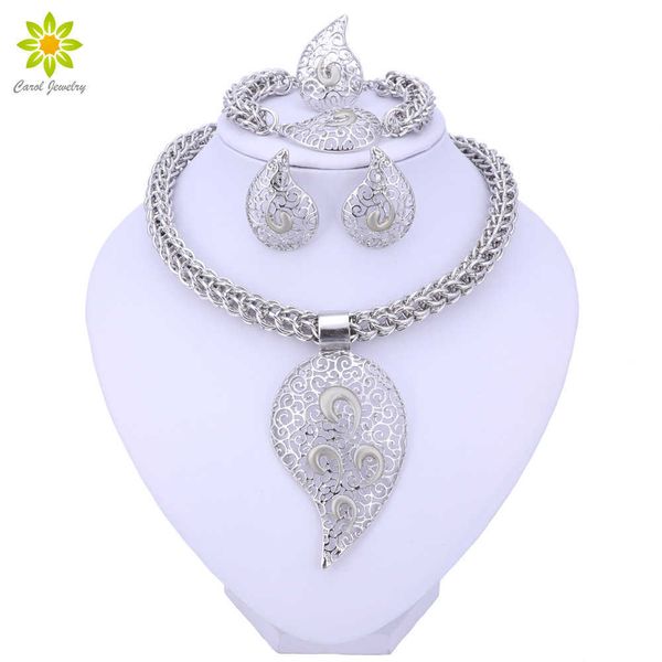 bridal african beads jewelry sets for women silver color crystal necklace earrings bracelet ring accessories h1022
bridal african beads jewelry sets for women silver color crystal necklace earrings bracelet ring accessories h1022